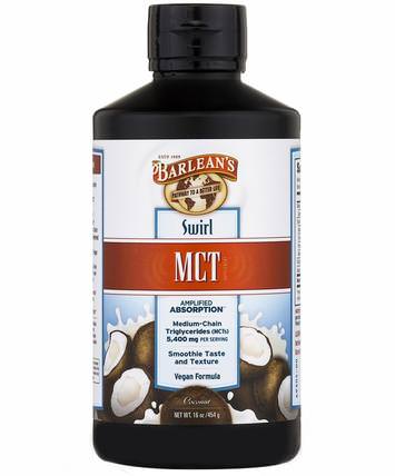 MCT Coconut Swirl, 16 oz (454 g) by Barleans, 健康，能量，mct油 HK 香港