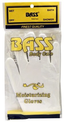 Moisturizing Gloves, White, 1 Pair by Bass Brushes, 洗澡，美容，沐浴配件，沐浴海綿和刷子 HK 香港