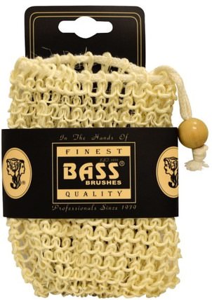 Sisal Soap Holder Pouch, with Drawstring, 100% Natural Fibers, Firm, 1 Piece by Bass Brushes, 洗澡，美容，肥皂 HK 香港