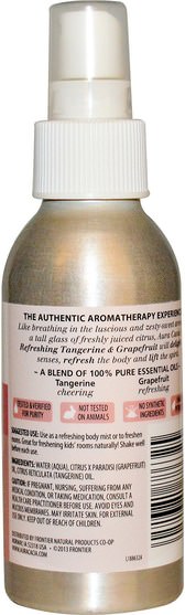 洗澡，美容，空氣清新劑除臭劑 - Aura Cacia, Room & Body Mist, Refreshing Tangerine & Grapefruit, 4 fl oz (118 ml)