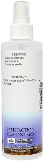 沐浴，美容，蘆薈乳液乳液凝膠 - Georges Aloe Vera, Aloe Spray Mister, 8 fl oz (236 ml)