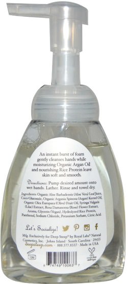 洗澡，美容，摩洛哥浴 - Deep Steep, Argan Oil Foaming Hand Wash, Lilac Blossom, 8 fl oz (237 ml)