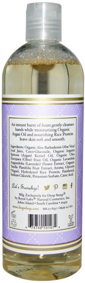 洗澡，美容，摩洛哥浴 - Deep Steep, Argan Oil Foaming Hand Wash Refill, Lavender - Vanilla, 16 fl oz (474 ml)