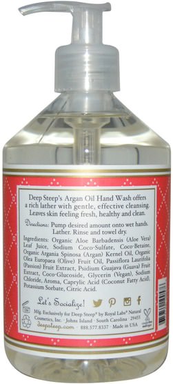 洗澡，美容，摩洛哥浴 - Deep Steep, Argan Oil Hand Wash, Passion Fruit- Guava, 17.6 fl oz (520 ml)