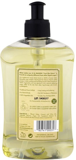 洗澡，美容，摩洛哥堅果浴，肥皂 - A La Maison de Provence, Hand & Body Soap, Rosemary Mint, 16.9 fl oz (500 ml)
