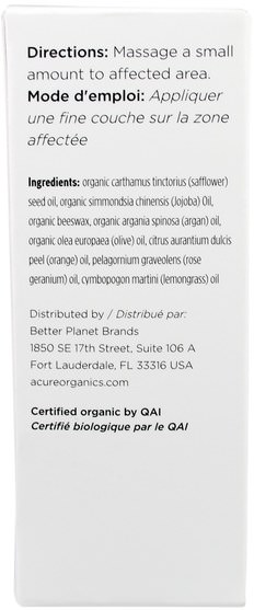 洗澡，美容，摩洛哥堅果面部護理 - Acure Organics, Quick Fix Correcting Balm, Argan Oil + Starflower, 1 fl oz (30 ml)
