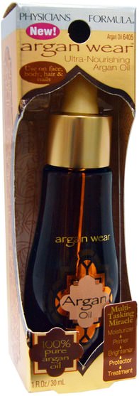 沐浴，美容，摩洛哥堅果油，健康，皮膚，護髮油 - Physicians Formula, Argan Wear, Argan Oil, 1 fl oz (30 ml)