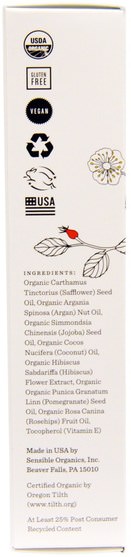洗澡，美容，摩洛哥堅果油，歐米茄浴 - Nourish Organic Replenishing Argan Oil with Pomegranate and Rosehip, 3.4 oz (101 ml)