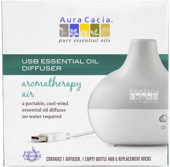 沐浴，美容，香薰精油，空氣擴散器 - Aura Cacia, Aromatherapy Air, USB Essential Oil Diffuser, 1 Diffuser