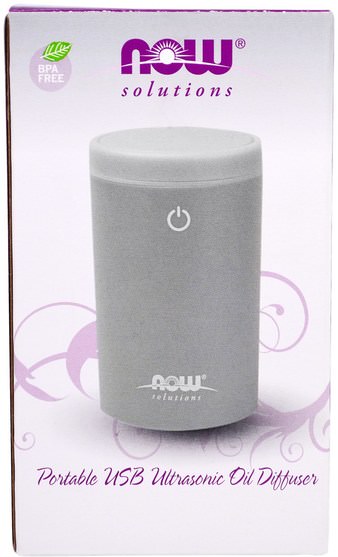沐浴，美容，香薰精油，空氣擴散器 - Now Foods, Solutions, Portable USB Ultrasonic Oil Diffuser, 1 Diffuser