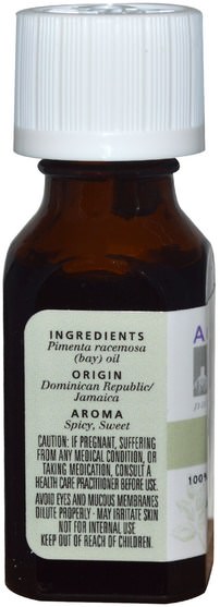 沐浴，美容，香薰精油 - Aura Cacia, 100% Pure Essential Oil, Bay, Animating.5 fl oz (15 ml)