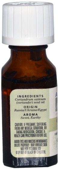沐浴，美容，香薰精油 - Aura Cacia, 100% Pure Essential Oil, Coriander Seed, Clarifying.5 oz (15 ml)