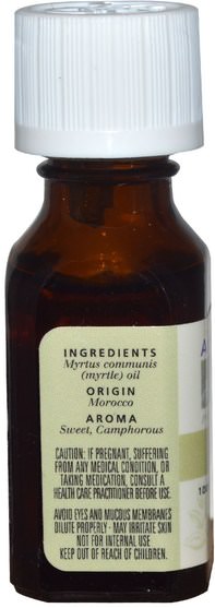 沐浴，美容，香薰精油 - Aura Cacia, 100% Pure Essential Oil, Myrtle, Elevating.5 fl oz (15 ml)