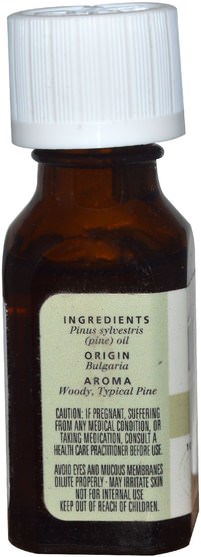 沐浴，美容，香薰精油 - Aura Cacia, 100% Pure Essential Oil, Pine, Enlivening.5 fl oz (15 ml)