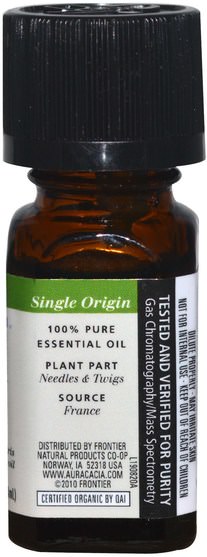 沐浴，美容，香薰精油 - Aura Cacia, Organic Pine.25 fl oz (7.4 ml)