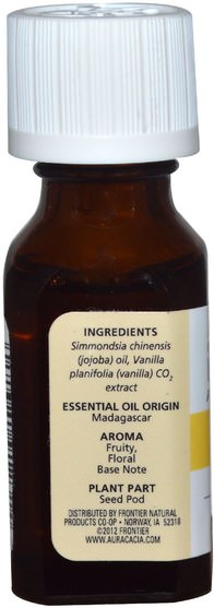 沐浴，美容，香薰精油 - Aura Cacia, Pure Essential Oils, Vanilla.5 fl oz (15 ml)