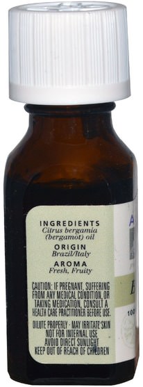 沐浴，美容，香薰精油，佛手柑油 - Aura Cacia, 100% Pure Essential Oil, Bergamot.5 fl oz (15 ml)