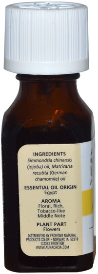 沐浴，美容，香薰精油，洋甘菊油 - Aura Cacia, German Chamomile, In Jojoba Oil.5 fl oz (15 ml)