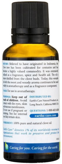 沐浴，美容，香薰精油，丁香油 - Earths Care, Clove Oil, 1 fl oz (30 ml)