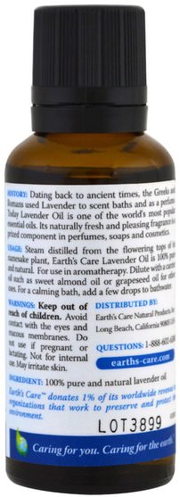 沐浴，美容，香薰精油 - Earths Care, Lavender Oil, 1 fl oz (30 ml)