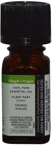 沐浴，美容，香薰精油，桉樹油 - Aura Cacia, Organic Eucalyptus, 0.25 fl oz (7.4 ml)