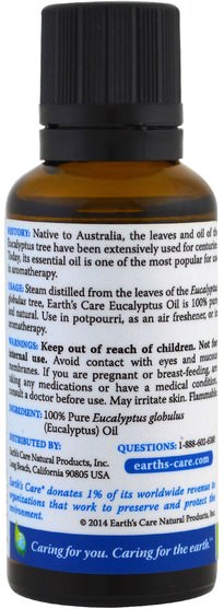 沐浴，美容，香薰精油，桉樹油 - Earths Care, Eucalyptus Oil, 1 fl oz (30 ml)