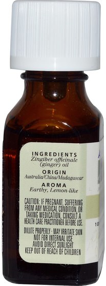 沐浴，美容，香薰精油，薑油 - Aura Cacia, 100% Pure Essential Oil, Ginger.5 fl oz (15 ml)