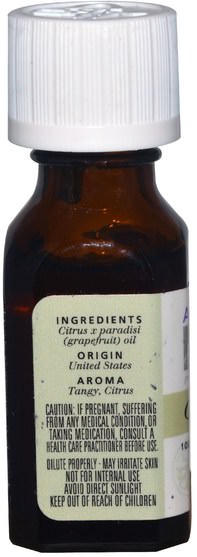 沐浴，美容，香薰精油，葡萄柚精油 - Aura Cacia, 100% Pure Essential Oil, Grapefruit, 0.5 fl oz (15 ml)
