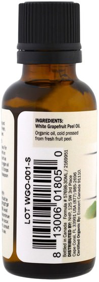 沐浴，美容，香薰精油，葡萄柚精油 - Dr. Mercola, Organic Essential Oil, White Grapefruit, 1 oz (30 ml)
