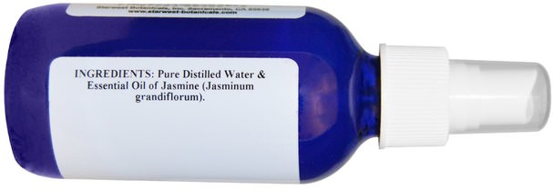 沐浴，美容，香薰精油，茉莉花油 - Starwest Botanicals, Flower Waters, Jasmine, 4 fl oz (118 ml)