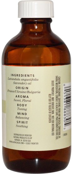 沐浴，美容，香薰精油，薰衣草精油 - Aura Cacia, 100% Pure Essential Oil, Lavender, 4 fl oz (118 ml)