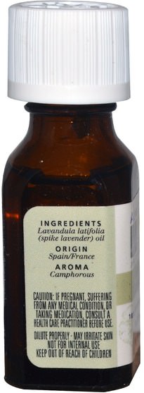 沐浴，美容，香薰精油，薰衣草精油 - Aura Cacia, 100% Pure Essential Oil, Spike Lavender.5 fl oz (15 ml)