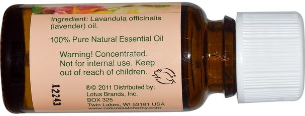 沐浴，美容，香薰精油，薰衣草精油 - Natures Alchemy, Bulgarian Lavender, Essential Oil.5 oz (15 ml)