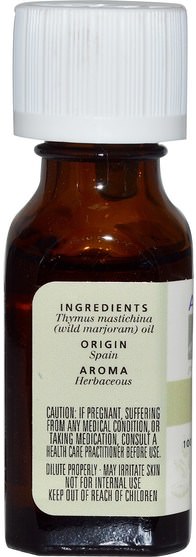 沐浴，美容，香薰精油，馬鬱蘭油 - Aura Cacia, 100% Pure Essential Oil, Wild Marjoram.5 fl oz (15 ml)