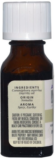 沐浴，美容，香薰精油，沒藥油 - Aura Cacia, 100% Pure Essential Oil, Myrrh.5 fl oz (15 ml)