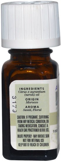 沐浴，美容，香薰精油，橙花油 - Aura Cacia, 100% Pure Essential Oil, Neroli.125 fl oz (3.7 ml)