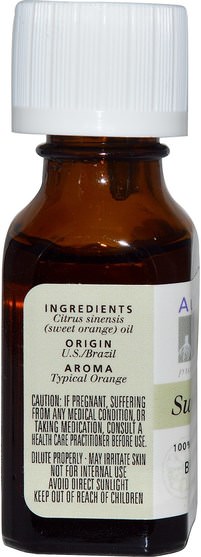 沐浴，美容，香薰精油，橙油 - Aura Cacia, 100% Pure Essential Oil, Sweet Orange.5 fl oz (15 ml)
