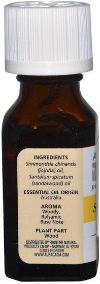 沐浴，美容，香薰精油，檀香精油 - Aura Cacia, Pure Essential Oils, Sandalwood.5 fl oz (15 ml)