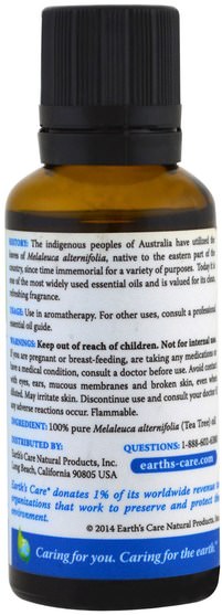 沐浴，美容，香薰精油，茶樹精油 - Earths Care, Tea Tree Oil, 1 fl oz (30 ml)
