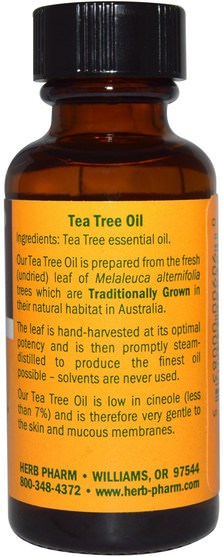 沐浴，美容，香薰精油，茶樹精油 - Herb Pharm, Tea Tree Oil, 1 fl oz (29.6 ml)