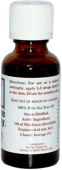 沐浴，美容，香薰精油，茶樹精油 - Tea Tree Therapy, Tea Tree Oil, 1 fl oz (30 ml)