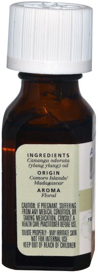 沐浴，美容，香薰精油，依蘭依蘭油 - Aura Cacia, 100% Pure Essential Oil, Ylang Ylang III, Sensual.5 fl oz (15 ml)