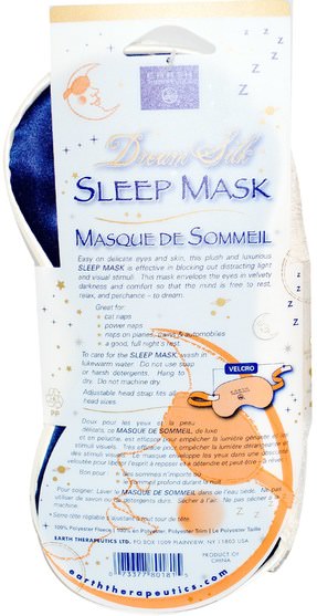 洗澡，美容，沐浴配件 - Earth Therapeutics, Dream Silk, Sleep Mask, 1 Mask