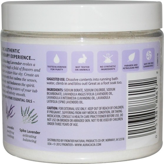 洗澡，美容，浴鹽 - Aura Cacia, Aromatherapy Mineral Bath, Relaxing Lavender, 16 oz (454 g)
