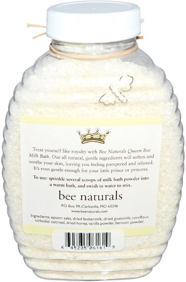 洗澡，美容，浴鹽，蜂王集合 - Bee Naturals, Queen Bee Milk Bath, 10 oz