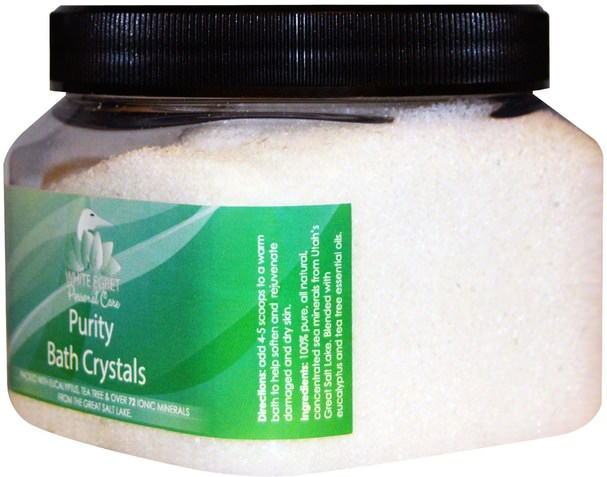 洗澡，美容，浴鹽 - White Egret Personal Care, Purity Bath Crystals, 16 oz