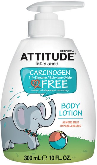 洗澡，美容，身體護理，潤膚露，嬰兒潤膚露 - ATTITUDE, Little Ones, Body Lotion, Pear Nectar, 10 fl oz (300 ml)