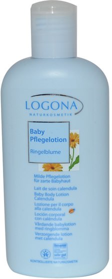 洗澡，美容，身體護理，潤膚露，嬰兒潤膚露 - Logona Naturkosmetik, Baby Body Lotion, Calendula, 6.8 fl oz (200 ml)