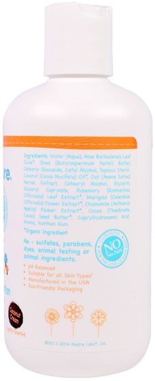 洗澡，美容，潤膚露，嬰兒潤膚露 - Mild By Nature, All-Over Moisturizing Lotion, Coconut Cream, 8.8 fl oz, (260 ml)