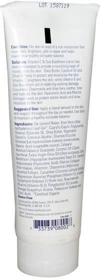 沐浴，美容，潤膚露，透明質酸皮膚 - Now Foods, Vitamin C & Sea Buckthorn Lotion, 8 fl oz (237 ml)